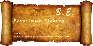 Breszlauer Elektra névjegykártya